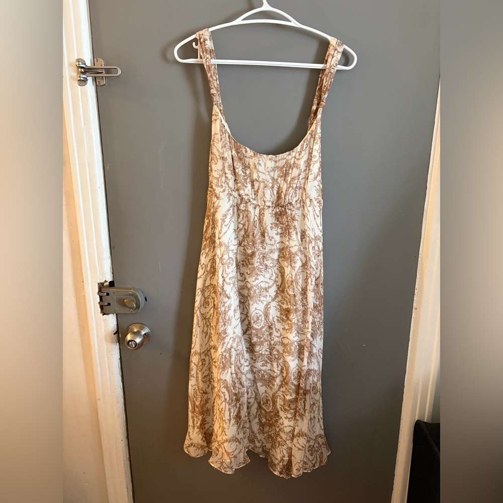 Nine West midi 100!% silk lined milkmaid fairy ethereal dress
